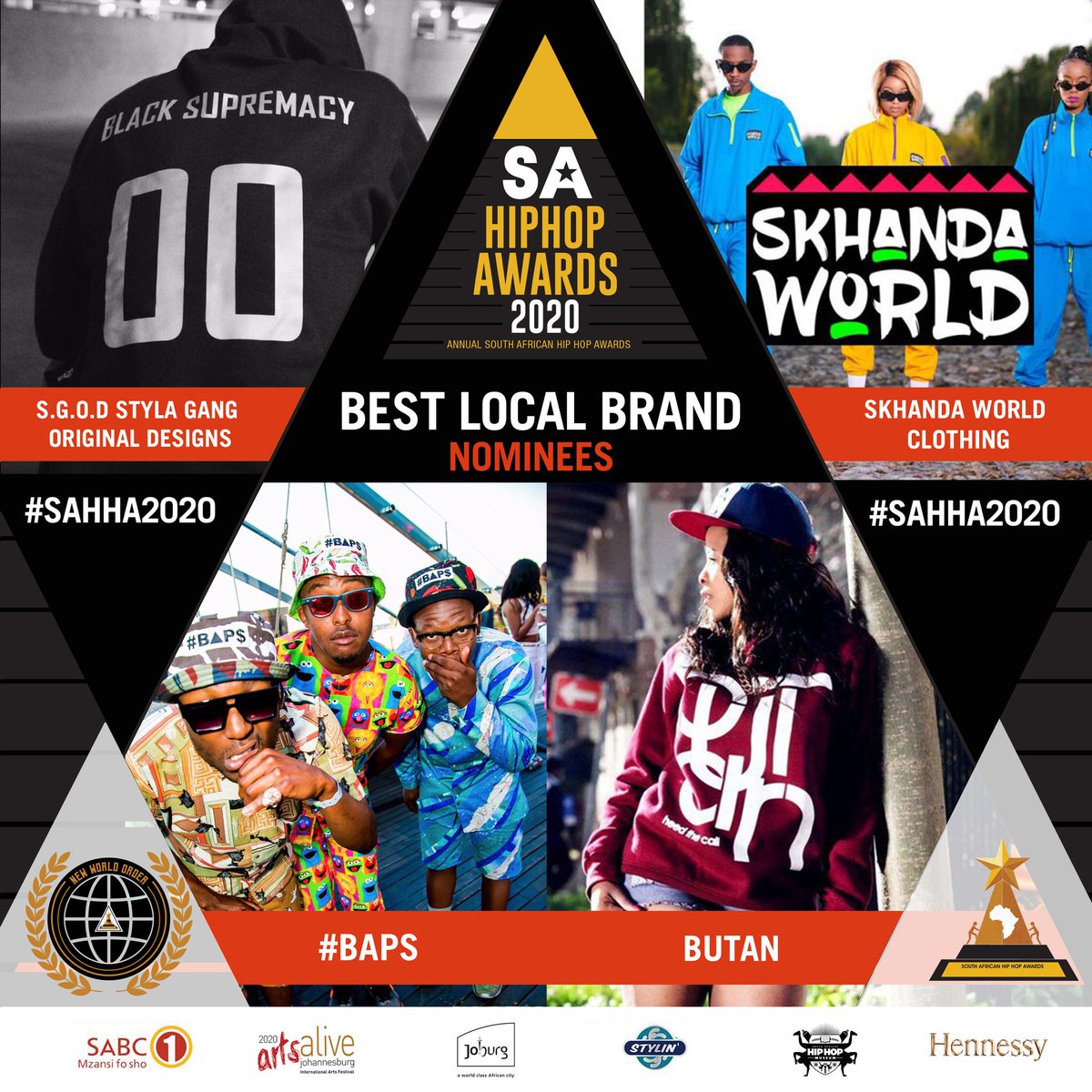 Nthabeleng_Pooe's tweet photo. @SA_HipHopAwards is the biggest celebration of Hip Hop on the African continent and this year is no different!
Nominees for #BestLocalBrand are #BAPS @Butan_Official @SGOD_ZA and @skhandaworld
For more info, visit https://t.co/2OjUXns899
#SAHHA2020 #ArtsAlive π₯π https://t.co/NDulY8gKse