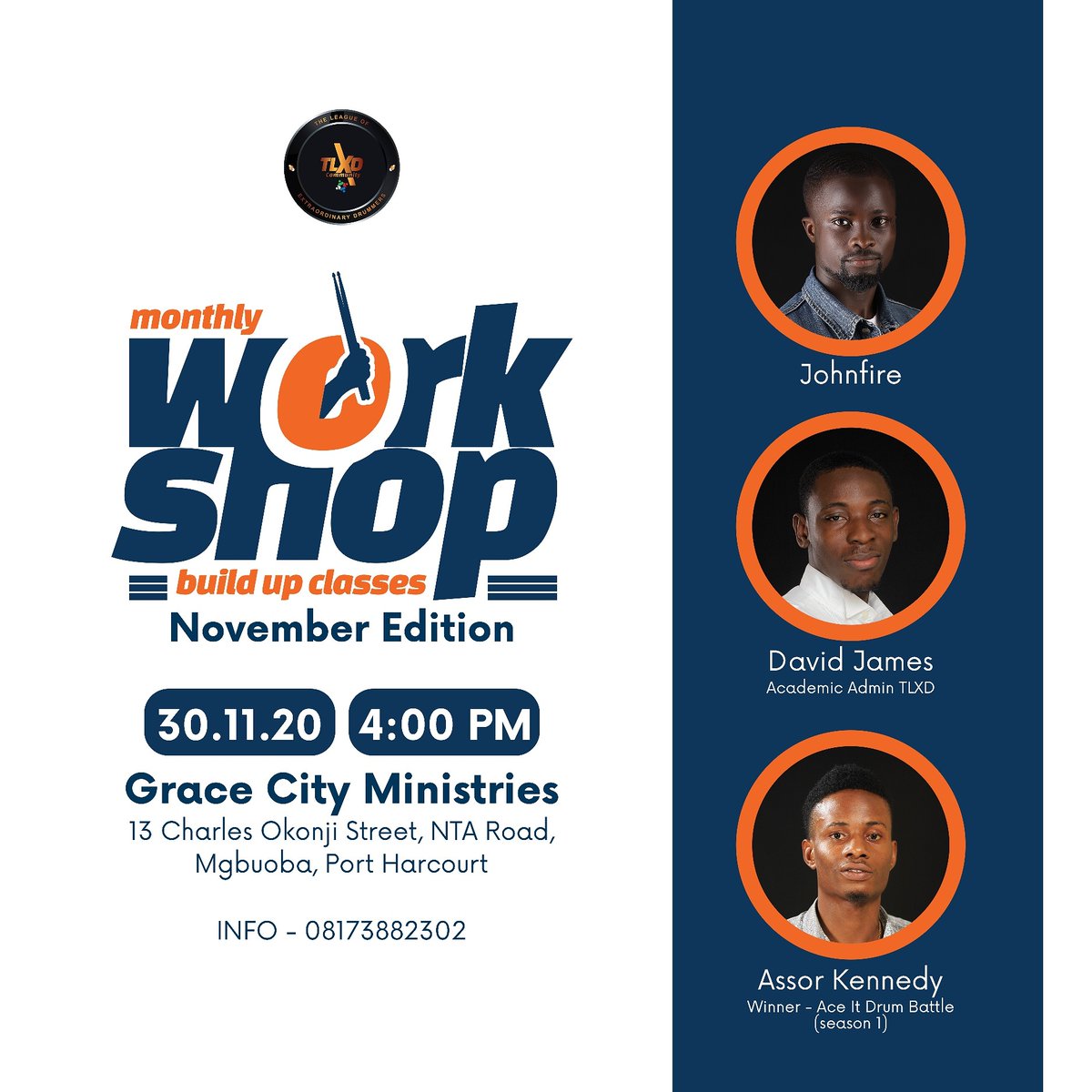 tlxdcommunity's tweet photo. Don't miss out on our monthly build up workshop which holds today.
_
A time to LEARN, RE-LEARN and UN-LEARN.
.
#dpulse7 #drummers #drumming #workshop #dumclinic #musicians #pulsefirmed #musicevent #musiclife #concerts #portharcourtevents #portharcourt #phcity #energy #music https://t.co/PnhDNgEyzw