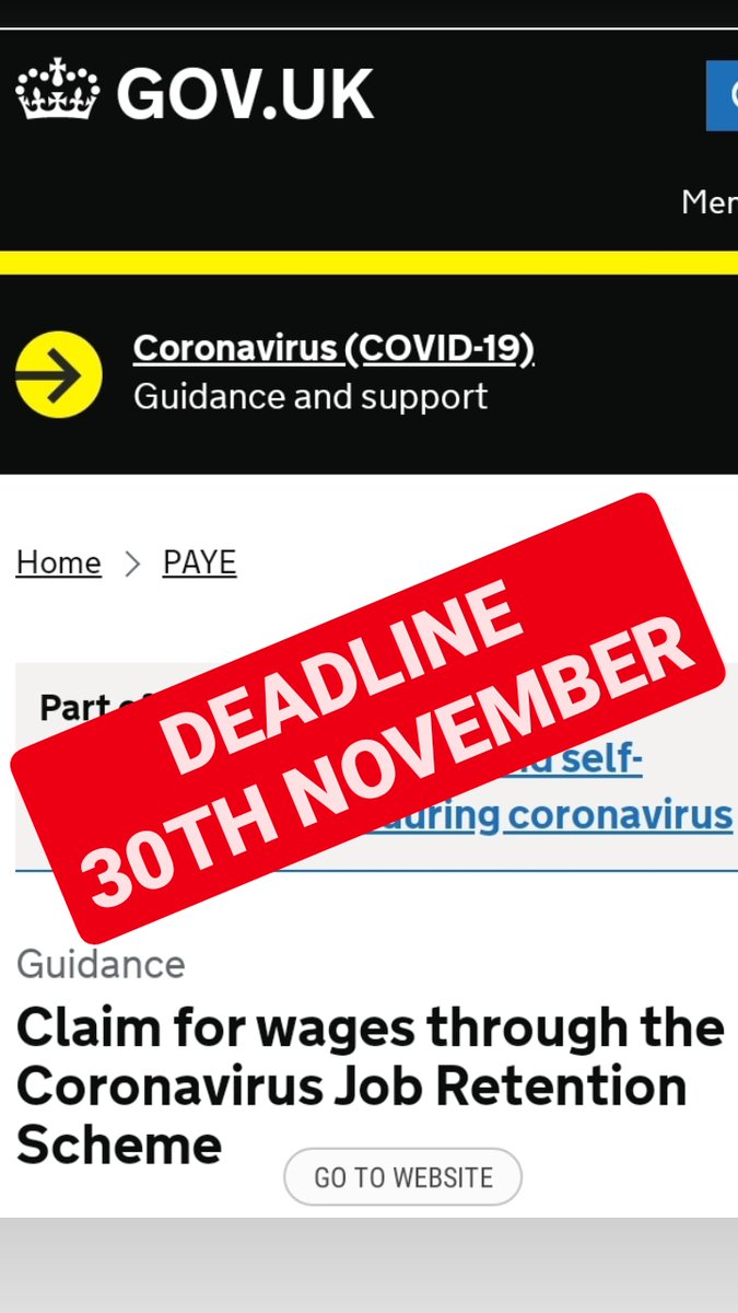 Today is the last day that you can submit furlough claims for periods ending on or before 31st October 2020.  After today you will not be able to submit any further claims or add to existing furlough claims.

#furlough #coronavirus #covid19 #CJRS #furloughclaims #deadline