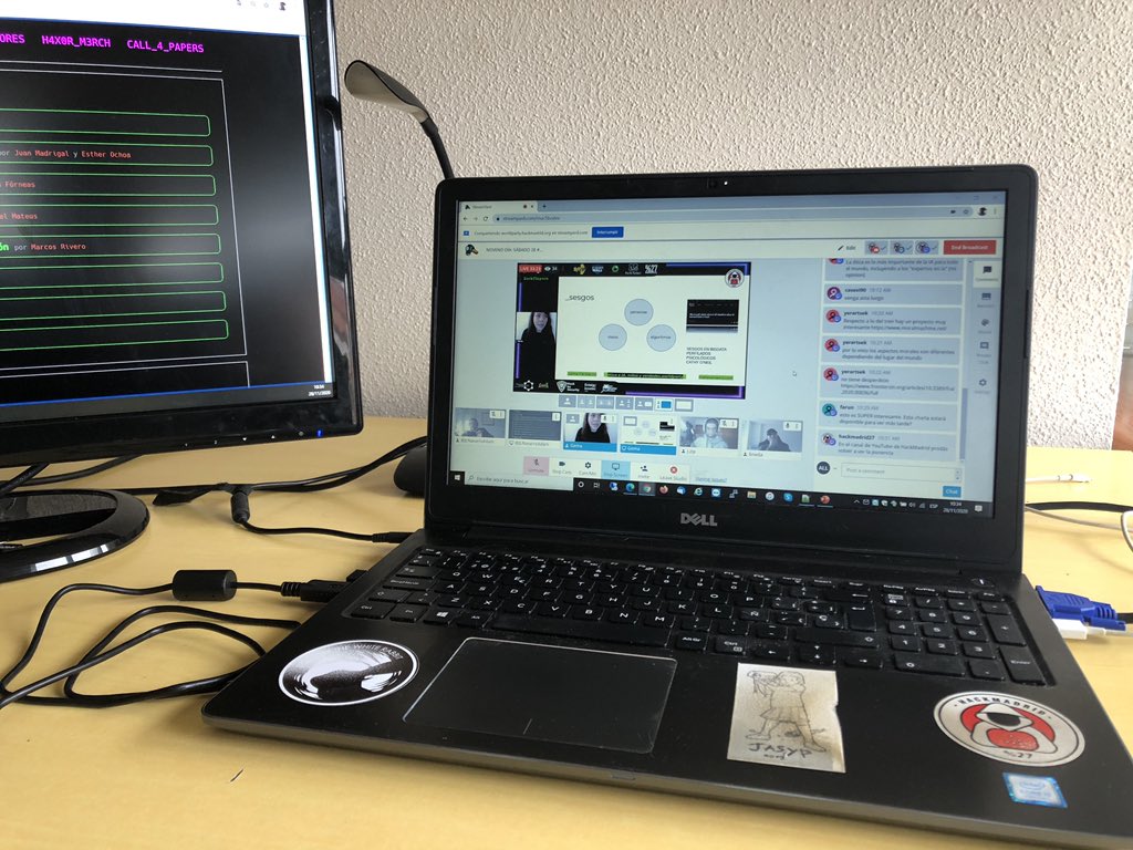 JLNavarroAdam's tweet photo. Ha sido un honor poder ayudar a esta gran comunidad que es @hackmadrid en esta #worldparty2020 desde los bastidores. Esta es la vista que se tiene desde los mandos del Streaming. Un lujo poder asistir a todas las charlas desde esta posición y charlar en privado con los ponentes https://t.co/KUOsrjcCKL