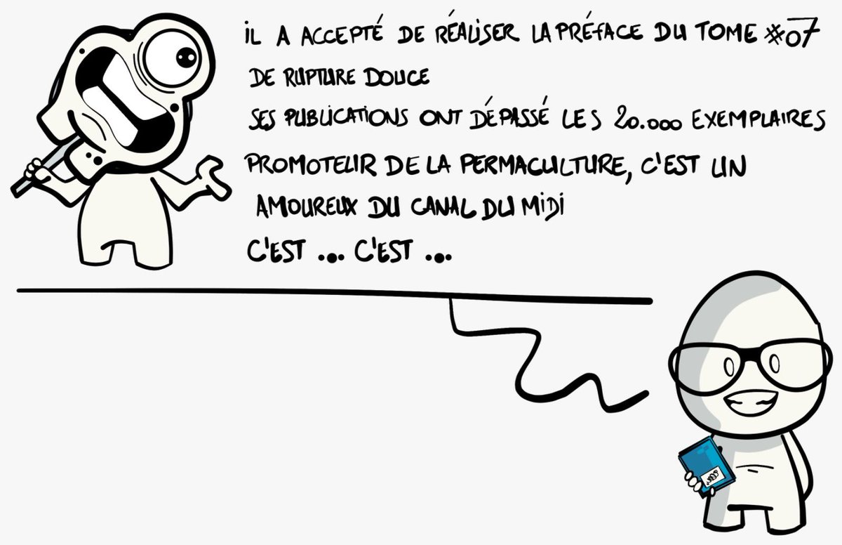 Hey ! Pour bien démarrer la semaine, devinez qui a accepté de préfacer le TOME 07 de #RUPTUREDOUCE ??? Indice illustré par the @AurelienMorvant (Rappel : rPur livrer vous aussi votre anecdote de rétro-confinement, c'est ici : buff.ly/2IoBWBr)