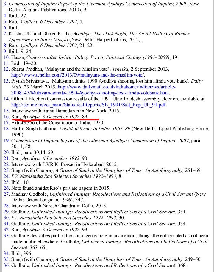 Left to him, Ram Mandir would have anyway still constructed albeit with an intact Babri Masjid as its neighbour. That was his solution to RJM as per his book on Ayodhya matterThat was necessary to protect both his govt & Congress' votebank but hardly useful for Hindu cause. 4/n