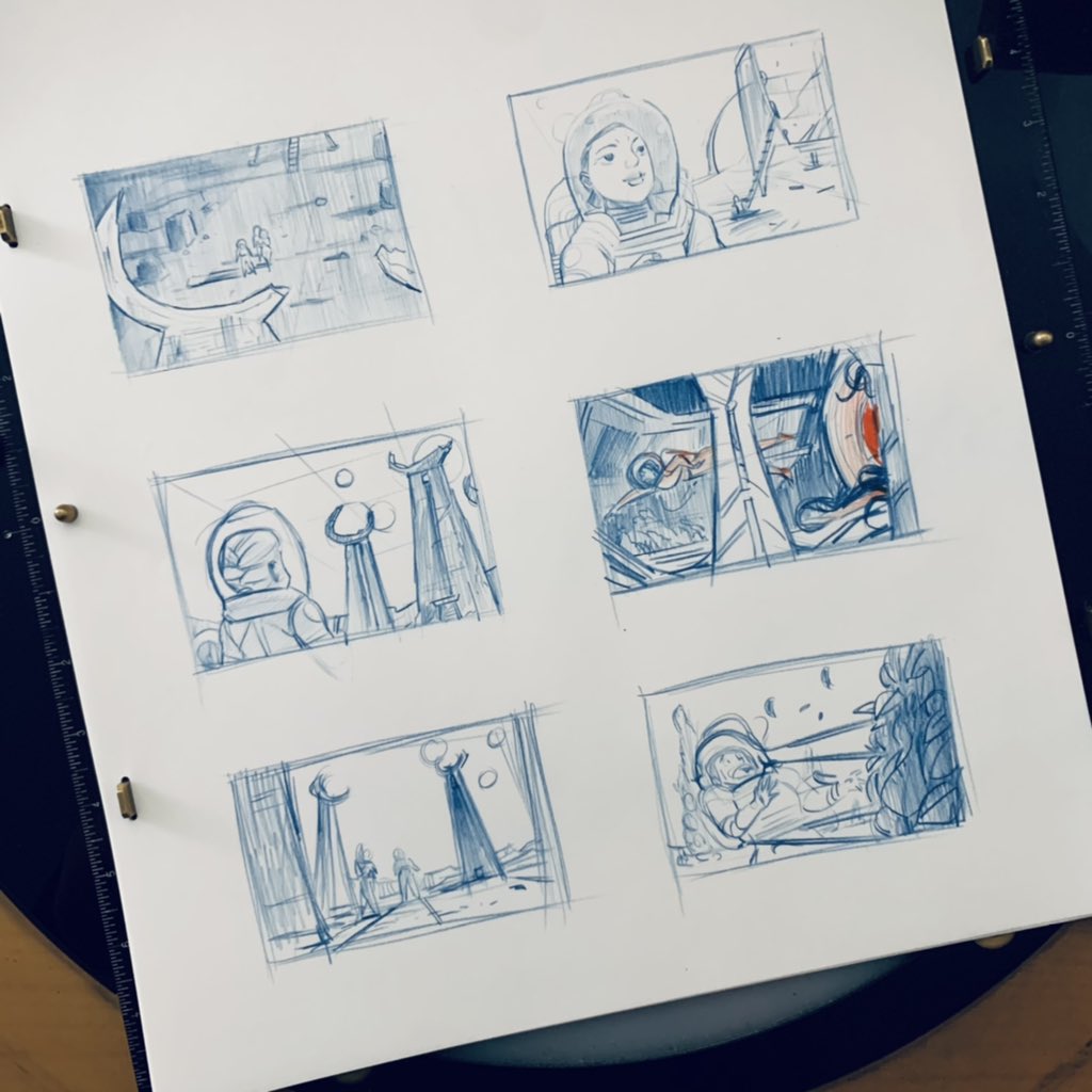 redherringdraws's tweet image. Kind of a “meh” night? Wasn’t feeling any particular idea, so I thought I’d show the whole page (top left is from yesterday)

Some of these might be better with a revisit. (And wider framing)

#90daysofscifi