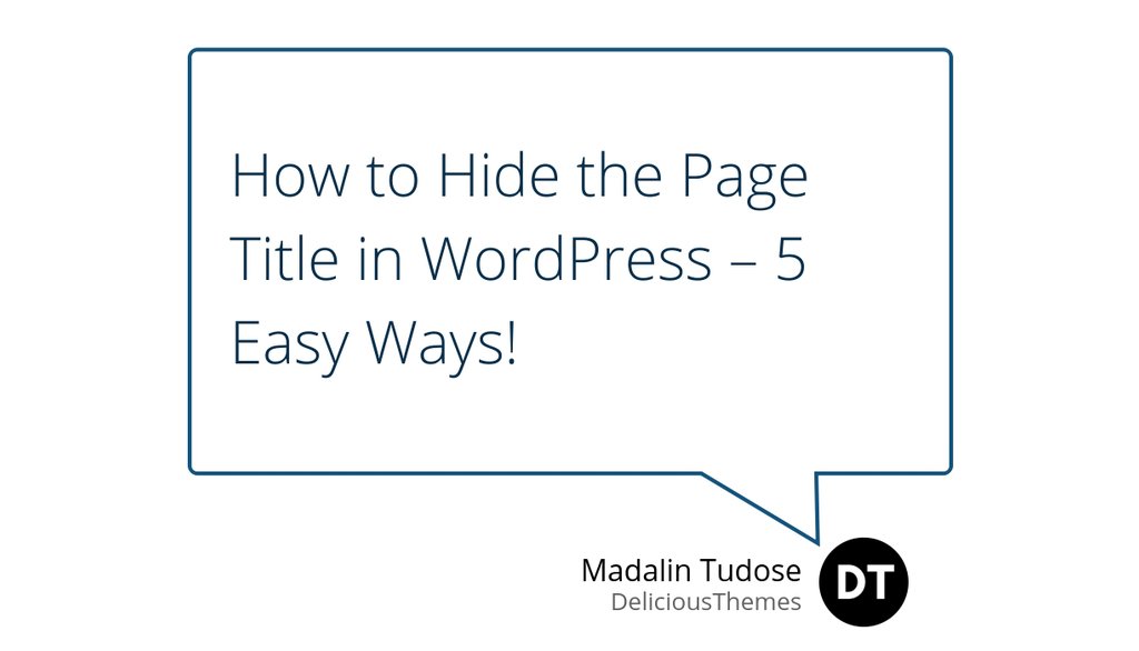 Hide the Page Title in WordPress…by not adding titles…what?

Read the full article: How to Hide the Page Title in WordPress – 5 Easy Ways!
▸ lttr.ai/Z0VZ

#Tutorials #WordPress