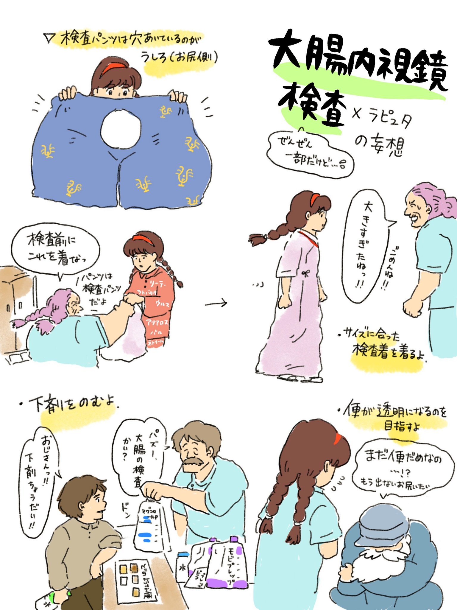 ズルカン 新人ナース応援 大腸内視鏡検査前の準備妄想イラスト 食事のことなど色々 ぶっとばしてます 中山 T Co T0bwp6m9yx Twitter