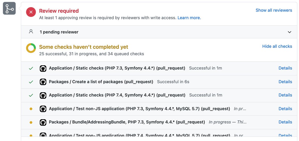 pamilme's tweet image. All @Sylius continuous integration builds are now using GitHub Actions instead of Travis CI. A total of 90 jobs gives us feedback in ~12 minutes, compared to ~30 minutes before. What&apos;s inside? 🧵 [1/n]