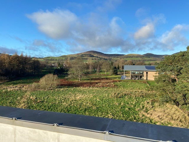 EdinTechnopole's tweet photo. Edinburgh Technopole Site Team carry out weekly building and estate inspections to ensure our Occupiers and their Visitors safety. Today some photos of the view from the roof of Charles Darwin House. #safetyfirst #weeklyinspection #edinburghtechnopole #midlothiansciencezone https://t.co/tD1g3Av78x