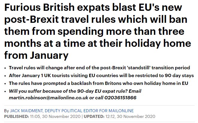 It’s amazing how <a href="/DailyMailUK/">Mail+</a> somehow made this into a story. 

That’s like me saying that I, an American citizen, should have the right to spend more than 3 months in the UK since we were once part of the Empire but chose to leave. 

#Brexit #UK
