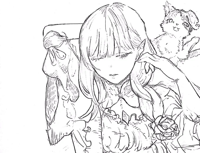#皆さん線画と塗った後を見せてください 