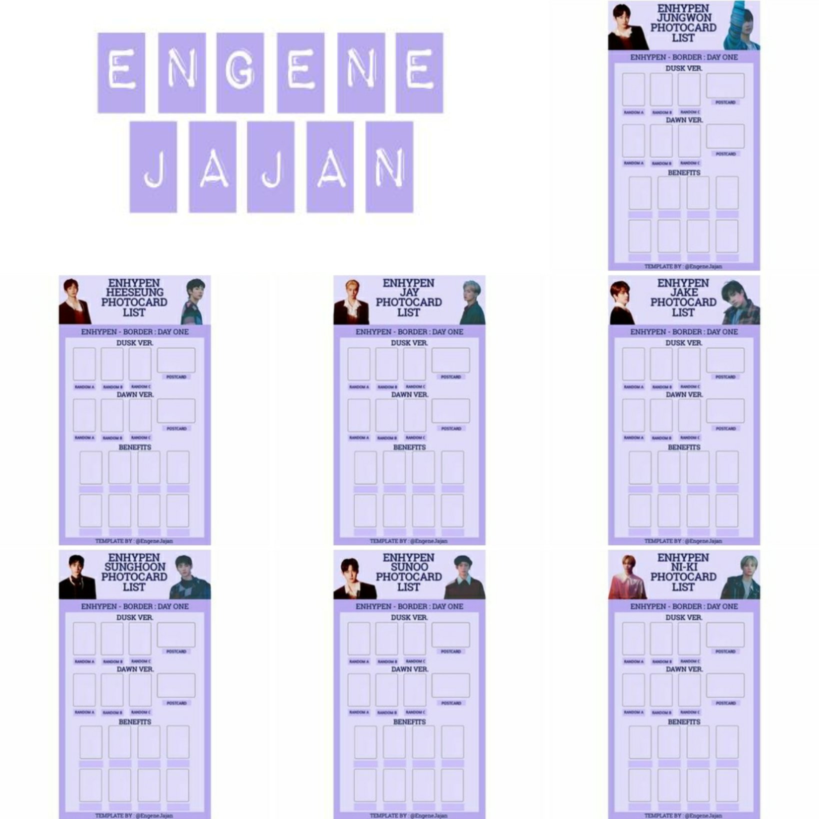 Enhypen Jajan Photocard Template Enhypen Border Day One By Engenejajan Enhypen 엔하이픈 Enhypen Members T Co Cfgdo1ls8h Twitter