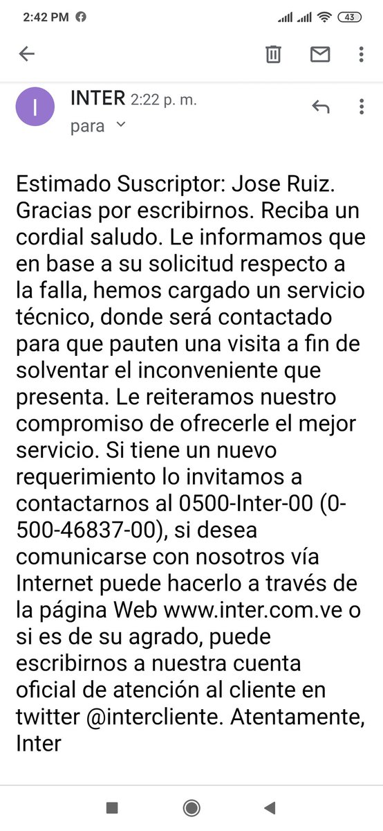 cefran61's tweet photo. @InterCliente Cerramos mes y en #CaminosdeTarabana sin #InternetsinCable y con esta respuesta, esto es el colmo del más ruin abuso, vengan que este urbanismo tiene a sus suscriptores pagando por no tener servicios, #Nosirven https://t.co/kGWqHkZXZm