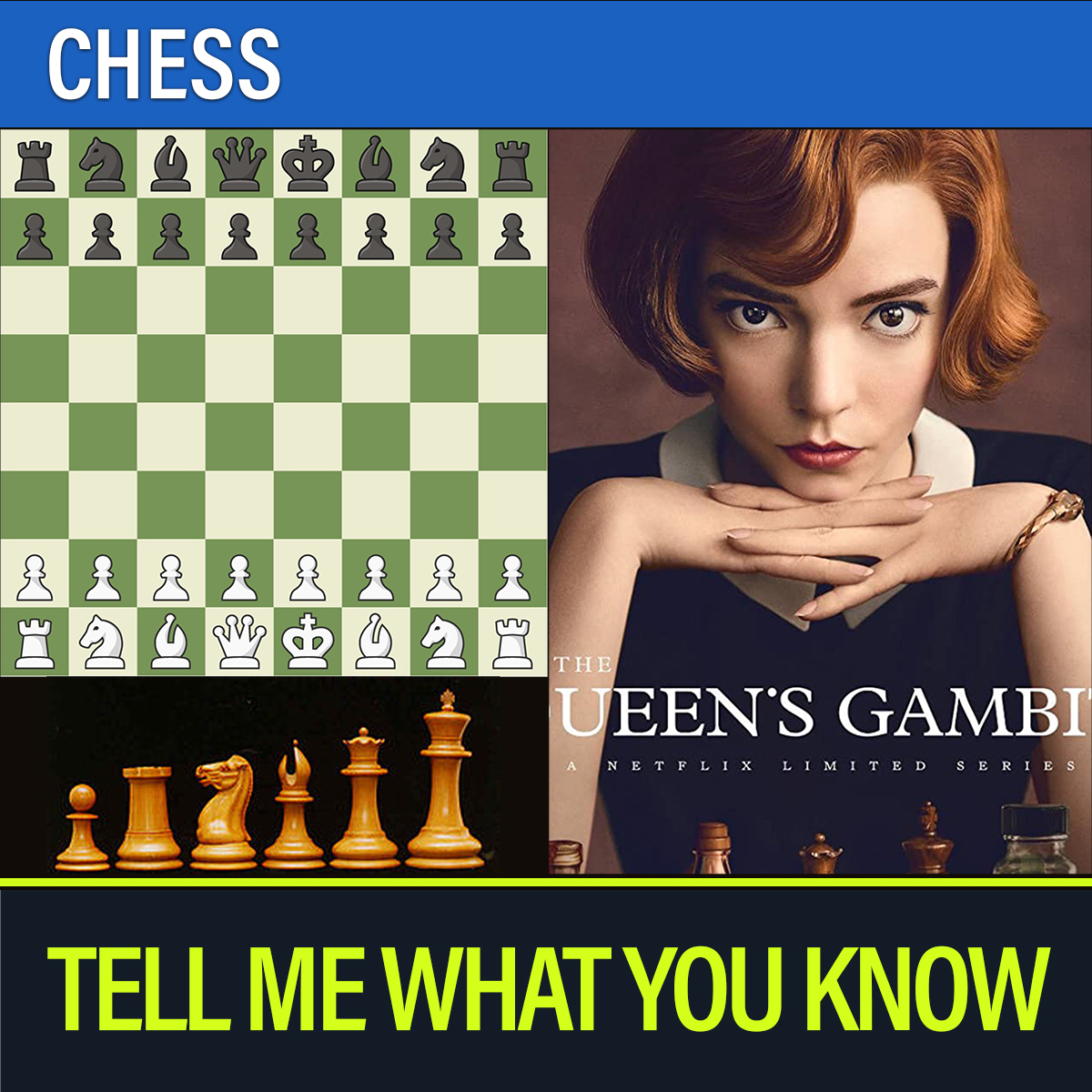 TMWYKpod's tweet photo. The #QueensGambit has made everyone #Chess crazy. We cover the history of the game, discuss some strategy, and tell you about some of the best Grand Masters to play the game. https://t.co/aSnXJZP1Cr https://t.co/2T25xiWnM4
