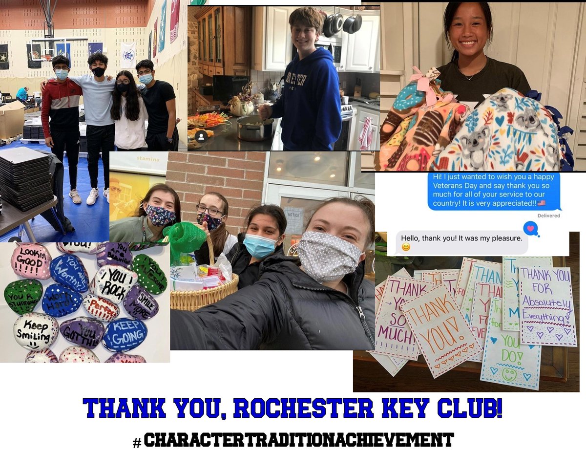 RHSFalcons's tweet image. The RHS Key Club (@RochesterKey) has been doing some amazing things around our community! From Kindness Challenges to making "Fleece &amp;amp; Thank You" blankets, these Falcons have exhibited the Character in #CharacterTraditionaAchievement. Thank you, RHS Key Club! @rochcommschools