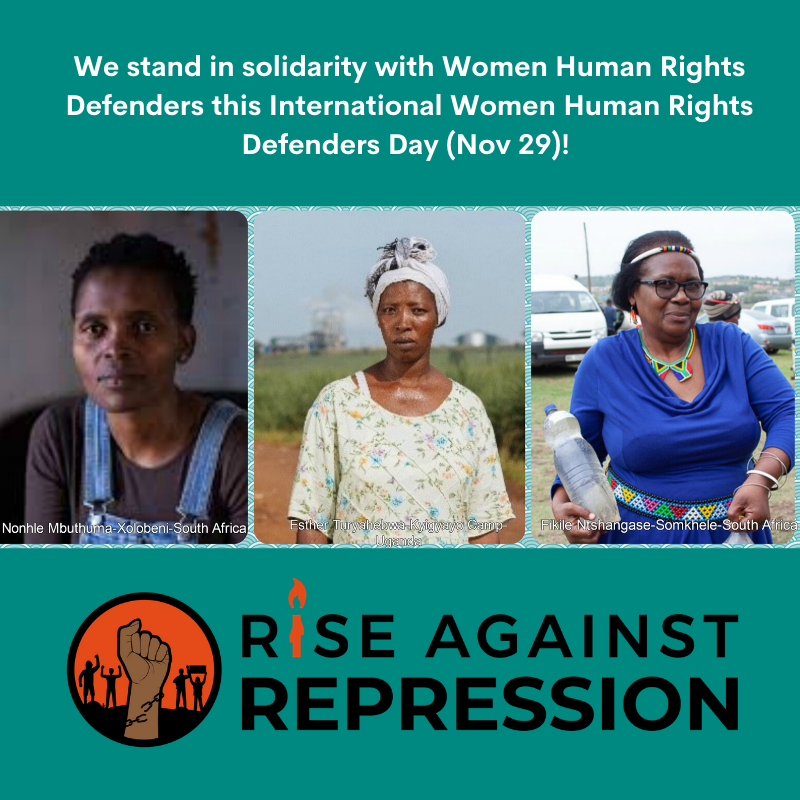 WoMin_Africa's tweet photo. #RiseAgainstRepression and support women human rights defenders across the world.
Join our Call to Action and #RiseAgainstRepression https://t.co/HqLume2UNF
#InternationalWomenHumanRightsDefendersDay #WHRDs https://t.co/gA3jzTA0De