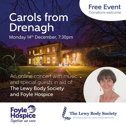 Christmas will be different this year, but we can still celebrate, raise awareness and support Lewy body dementia research. Please share and register to join us.
Register: carolsfromdrenagh.eventbrite.co.uk
Donate: text MINCE PIE 10 to 70085 uk.virginmoneygiving.com/.../showROFund…...