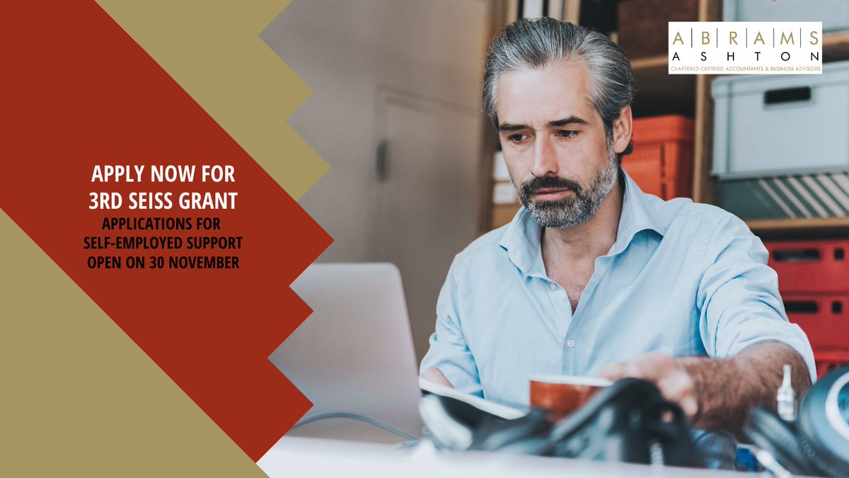 The third SEISS grant launches today – and there are some important changes which self-employed people need to know about.  

See abramsashtonchorley.co.uk/newsletters/
to read about the changes or call 01257 273313 for one-to-one advice.

#accountant #Chorley #Euxton #Buckshaw