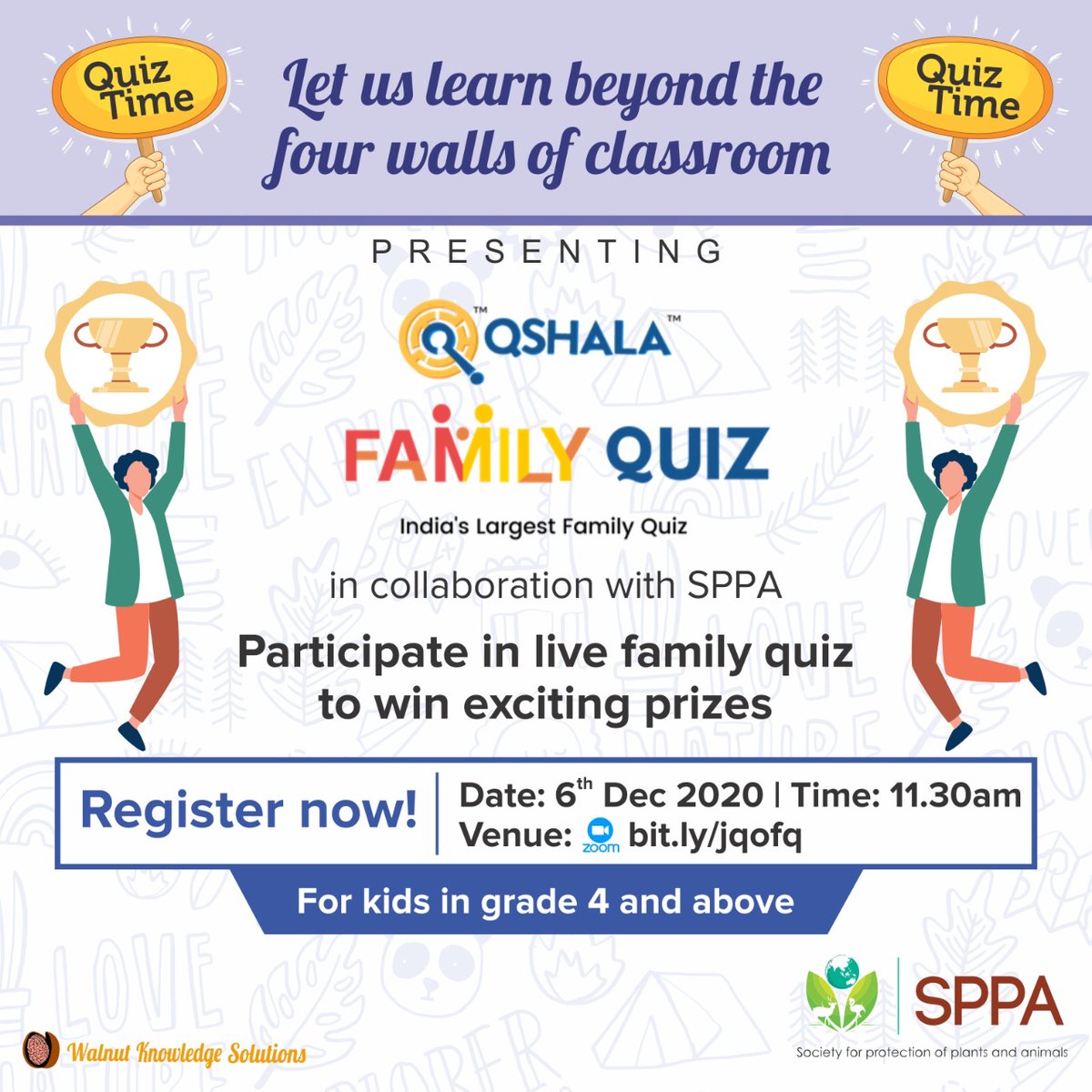 sppaind's tweet photo. Have you registered yet?
We are collaborating with @QshalaOnline
to bring a virtual quiz contest on 6th December 2020.

Click on the link (https://t.co/gjIxaocBi4 )to register.

Right pointing backhand index If you have siblings in grade 4 and above. REGISTER NOW!
#quiz https://t.co/fhNhyR1HJZ