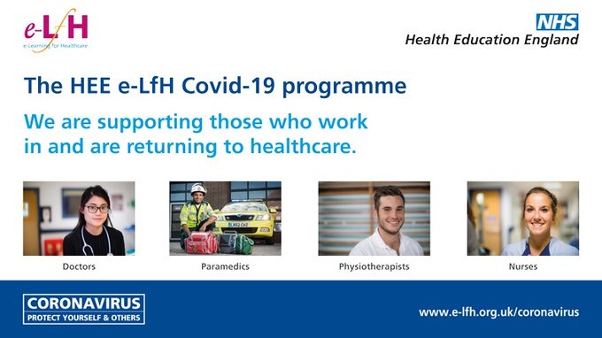 FREE open access COVID-19 e-learning programme, available to all working in health and care during the ongoing pandemic. Access it here: orlo.uk/H8ULh #HEETEL 
@NHS_HealthEdEng