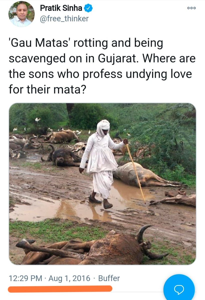 2- Using picture of 2004 to mock Gau Rakshak in 2016. In the picture in 2004 many cows had died to due to Nitrate poisoning but  @free_thinker using this pic in 2016 to mock Gau Rakshak.Archive-  https://archive.is/jIhjW 