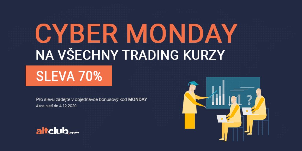 altclubcom's tweet photo. Startujeme akci CYBER MONDAY. Na všechny trading kurzy nyní sleva 70% 🤤 Akce trvá do 4.12.2020, tak si ji nenechte ujít.
...........................
👉 bonusový kod: MONDAY
👉 https://t.co/4x0dIvaEv8 https://t.co/gI2UH1MusE