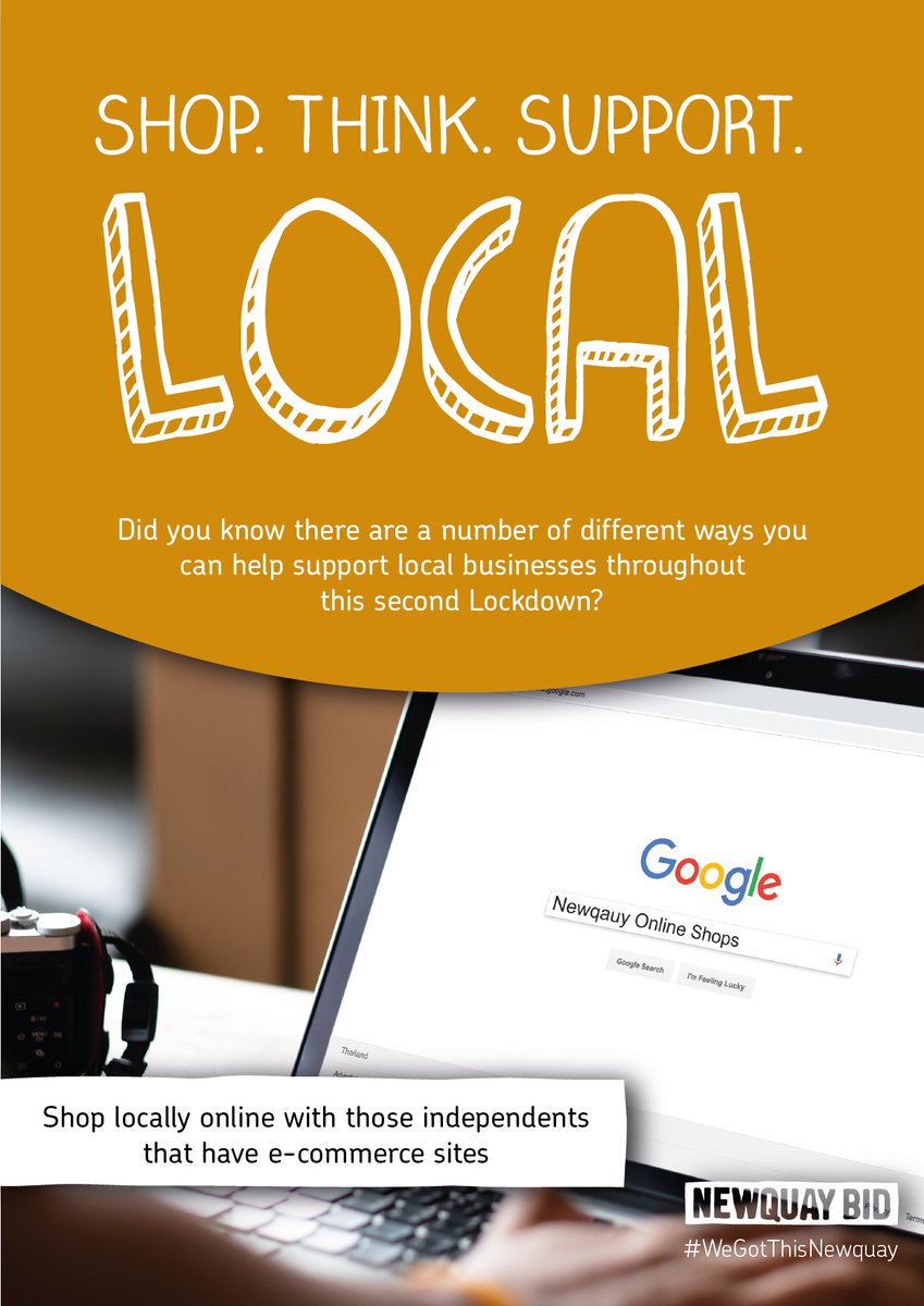 Do your bit this #cybermonday and SHOP LOCAL. THINK LOCAL. SUPPORT LOCAL. 

A number of Newquay businesses have online platforms for you to be able to shop from the comfort of your own home. 

#wegotthisnewquay
