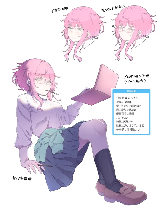 もらった診断結果がどストライクすぎたので描いたやつ〜
 #あなたを女子高校生化してみたー 