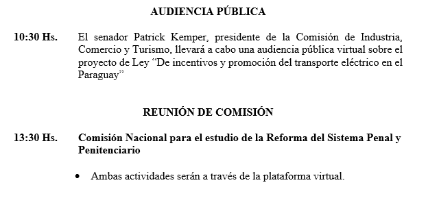 SenadoresPy's tweet photo. 📌Agenda del lunes 30 de noviembre

✔️09:00 Hs.El senador Oscar Salomón, titular de la Cámara de Senadores, presidirá la reunión de la mesa directiva con los líderes y vicelíderes de Bancadas

•Reunión a través de la plataforma virtual

#SenadoPy https://t.co/c1yDonzTLV