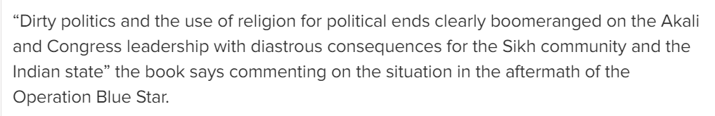 5th vol. of the book series A Centenary History of the INC cited “dirty politics” in the name of religion was one of the factors for terrorism & Khalistan agitation in Punjab. Read the excerpts below (of the book)Article on same: https://punemirror.indiatimes.com/news/india/zail-singh-sanjay-behind-punjab-mess-book/articleshow/32146372.cms?utm_source=contentofinterest&utm_medium=text&utm_campaign=cppst8/n