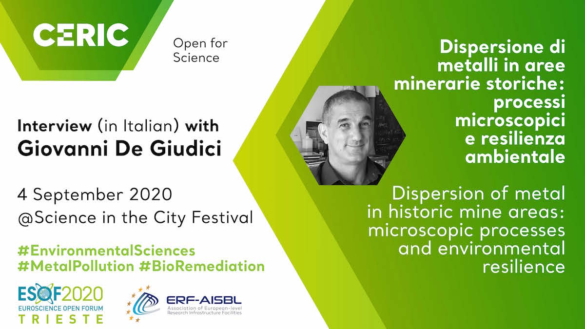 CERIC-ERIC (@cericnews) on Twitter photo At the <a href="/ERF_AISBL/">ERF-AISBL</a> booth at #ESOF2020 in Trieste, we interviewed our user, Prof. Giovanni De Giudici (<a href="/univca/">Università degli Studi di Cagliari</a>), on "Dispersion of metal in historic mine areas: microscopic processes and environmental resilience". Watch the interview (in Italian) here 📽️ bit.ly/ESOF-interview… At the <a href="/ERF_AISBL/">ERF-AISBL</a> booth at #ESOF2020 in Trieste, we interviewed our user, Prof. Giovanni De Giudici (<a href="/univca/">Università degli Studi di Cagliari</a>), on "Dispersion of metal in historic mine areas: microscopic processes and environmental resilience". Watch the interview (in Italian) here 📽️ bit.ly/ESOF-interview…