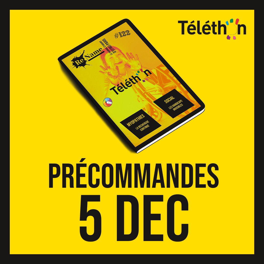 ReNameEfrei's tweet photo. RECEVEZ LE RENAME #122 CHEZ VOUS, POUR 5€, AVANT LE 5 DÉCEMBRE, PARTOUT EN FRANCE, POUR AFM-TELETHON💛

Où payer ? 
👉 Via PayPal : https://t.co/ekepZqlJpz
👉 Via Lydia : https://t.co/3PhHdt7EKJ

#solidaire #association #associations #telethon #telethon2020 #don #donateur https://t.co/ytjdoZNfBC