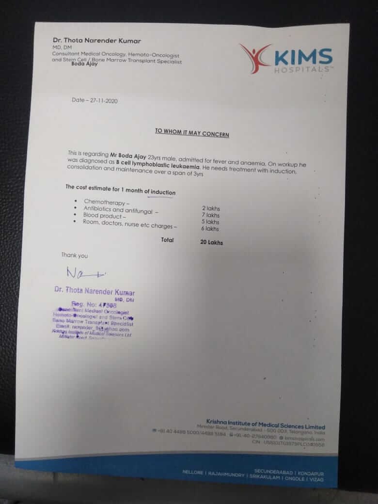 swejanreddy01's tweet photo. @SonuSood Please Help My Friend Suffering With Cancer Just Got Admitted In KIMS Hospital Begumpet,Hyderabad He Needs The Treatment Which Costs About 20 lakhs Please Help Us In Getting Him Cured @SonuSood Sir🙏🏻🙏🏻🙏🏻#savelife #help @seethakkaMLA #saveajay #save #life #SonuSood #cancer https://t.co/ft2fU20vm1