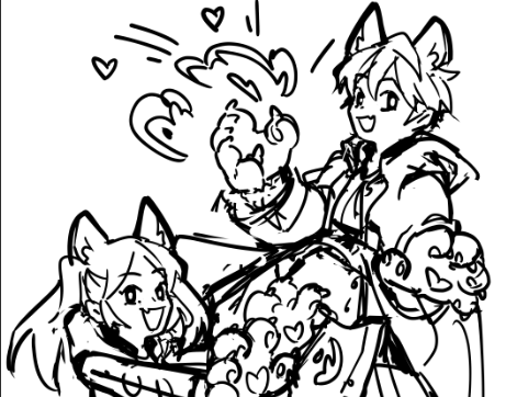 hey I am in deep deep artblock but have some sketches I've made in the past few days (one's a scrapped print I might just make for myself ;_;) 