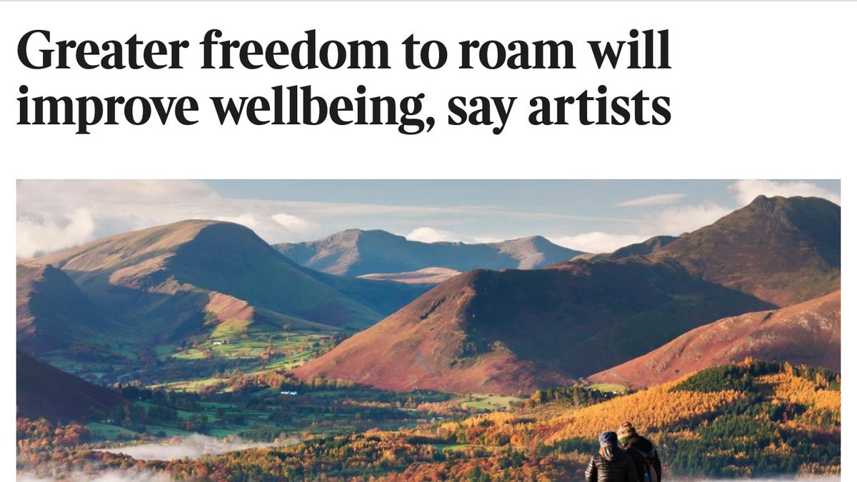 Our letter calling on  @BorisJohnson to extend Right to Roam - signed by  @EOBOfficial  @M_Z_Harrison  @Writerer  @amy_may & many others - has received coverage this morning in The Times:  https://www.thetimes.co.uk/article/greater-freedom-to-roam-will-improve-wellbeing-say-artists-cphk08zxf
