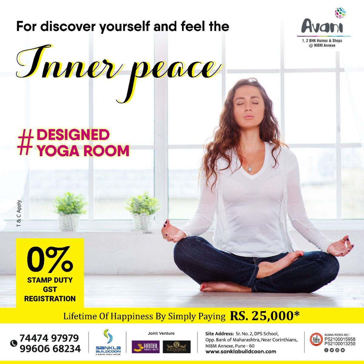 sankla9922's tweet photo. #healthymind
#Avani Designed amazing #yoga room for #relaxation &amp; #Meditation.
Book by paying Rs. 25,000*/-
RERA No. : P52100013250/P52100015958
📞 – 7447497979/9960668234

#sanklabuildcoon #1bhkflats #2bhkflats #shops #puneproperties #punehomes #Dreamhome #1BHK #2BHK #BookNow https://t.co/1fOOAb2d8p