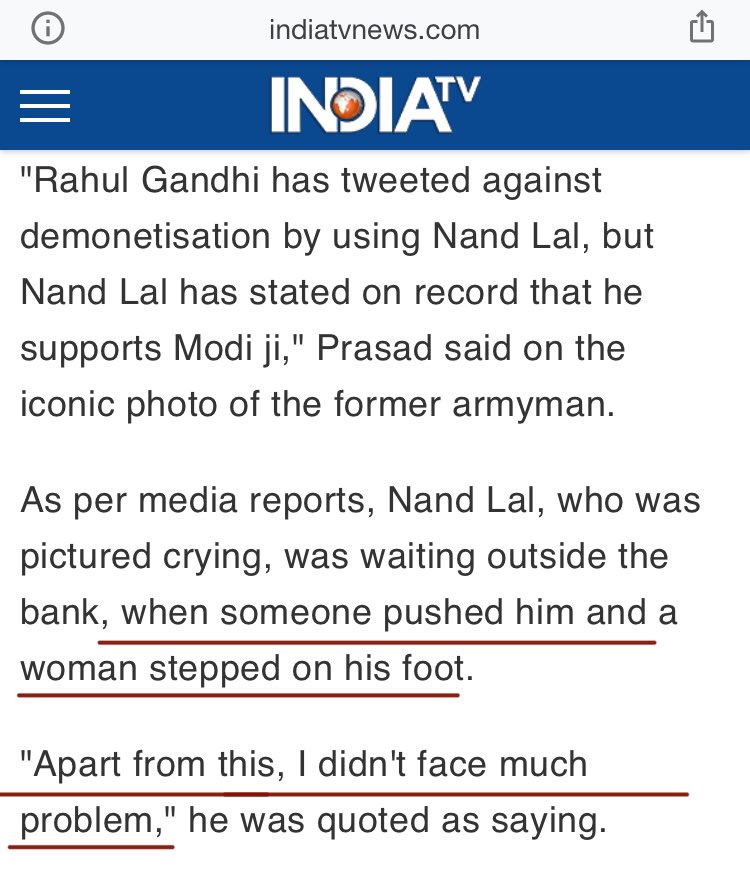 5-  @free_thinker claims that this old man was crying because he did not get money but in real he was in pain because a woman had stepped on his leg. Old man also said that apart from this he didnt face much problem.