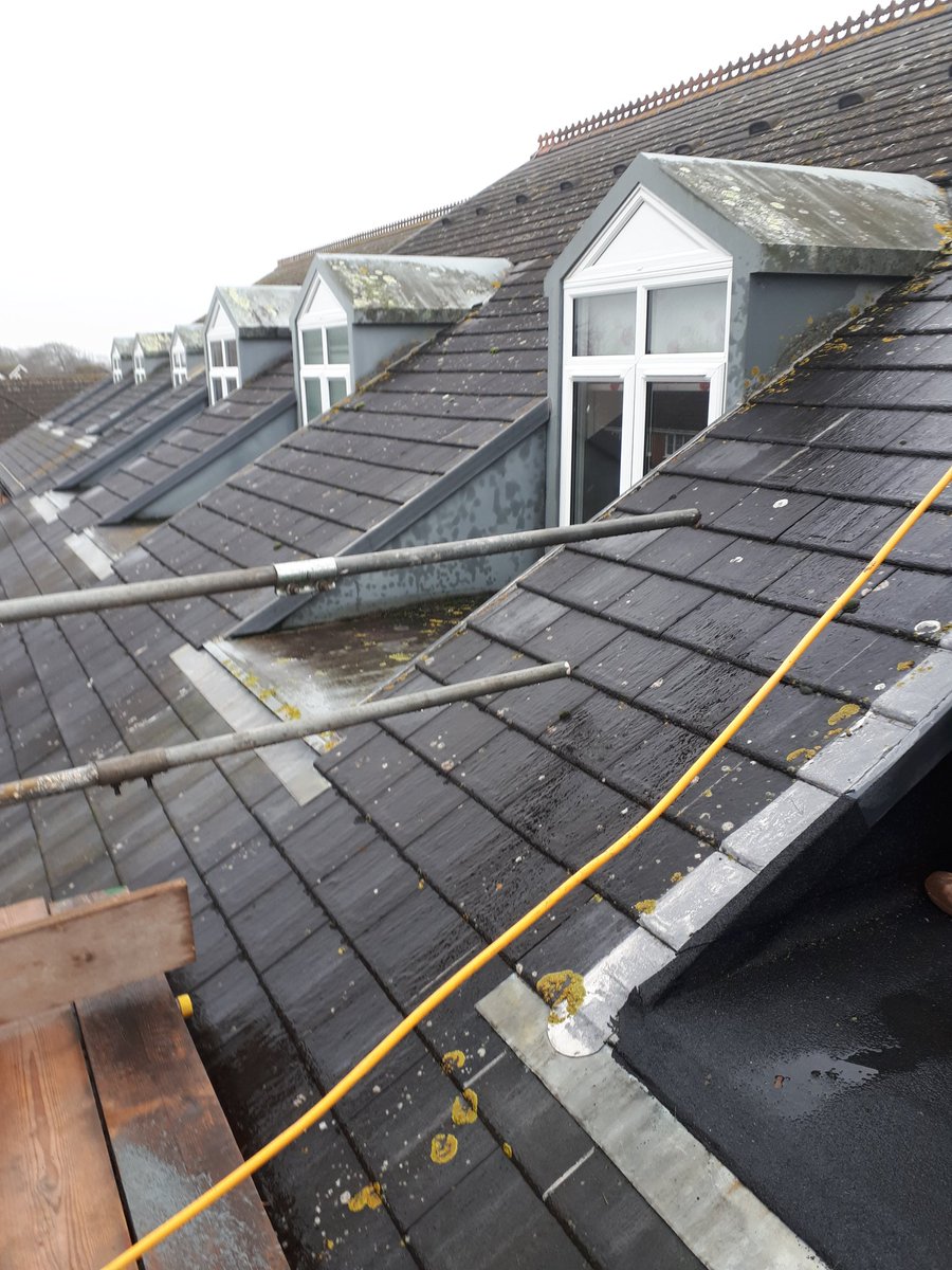 Up on the roof at Elizabeth Court with MD investigating long term roof leaks. All in a day's work for HiS Surveyors😊 #GoTeamHiS #HomesSedgemoor