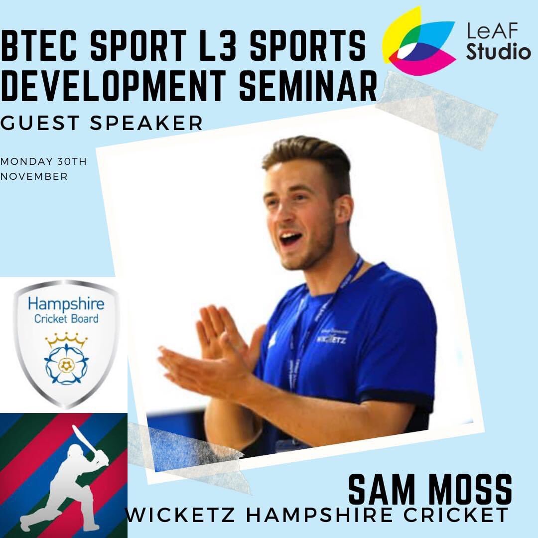 Today, @SamMossSport is talking to @LeAF_Studio sixth form students about our #Southampton Wicketz programme and discussing the significant development we have made over the past two years🏏🎤