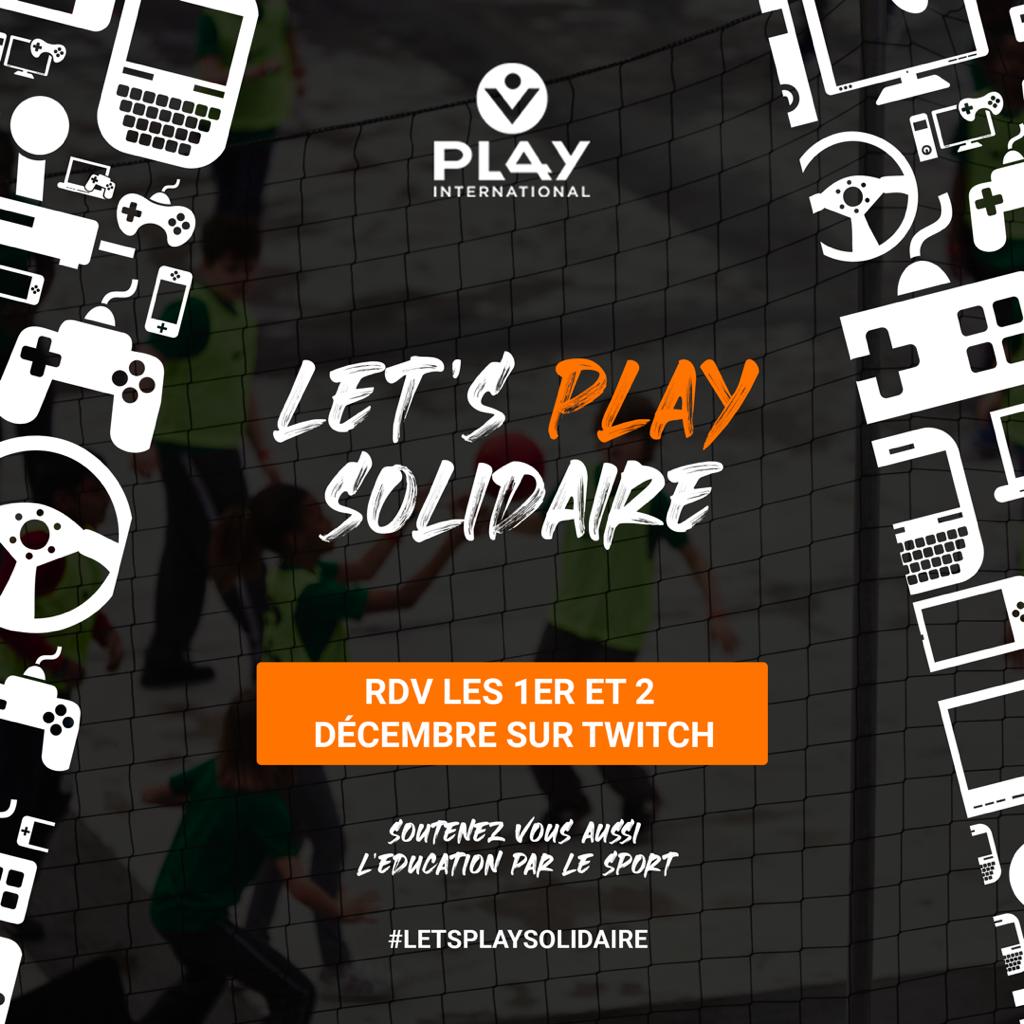 Si vous souhaitez développer votre mental de champion et votre esprit d'équipe, rdv mardi 1er décembre à partir de 20h en compagnie de mes amis sportifs  lors de l’évènement « Let's Play solidaire » pour PLAY International, sur la page twitch.tv/lequipefr