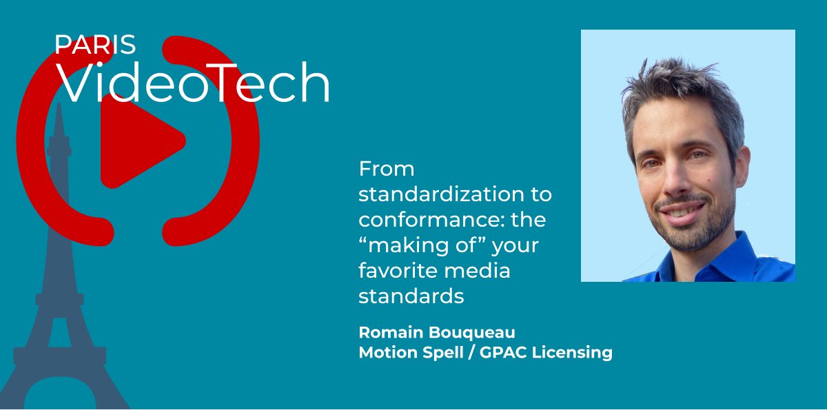 ParisVideoTech's tweet photo. Pour notre #meetup13, nous sommes heureux d’annoncer la présence de @rbouqueau, CEO de @GPACLicensing !
Il viendra nous expliquer les coulisses de la création des standards du broadcast, du début jusqu'à leur validation.
Réservez votre place ici → https://t.co/WyBMvVQKmn https://t.co/aymCUXsIlY