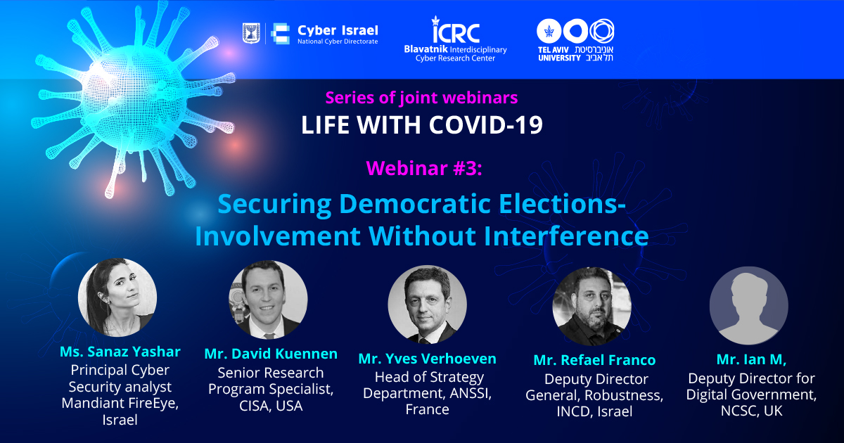 Don't miss our next webinar on Securing Democratic Elections as part of a our joint partnership with 
@Israel_Cyber
 
Register below and see you tomorrow at 4:00 pm Israel time!

us02web.zoom.us/webinar/regist…