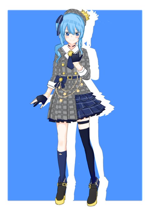 「blue hair thigh strap」 illustration images(Latest)｜15pages