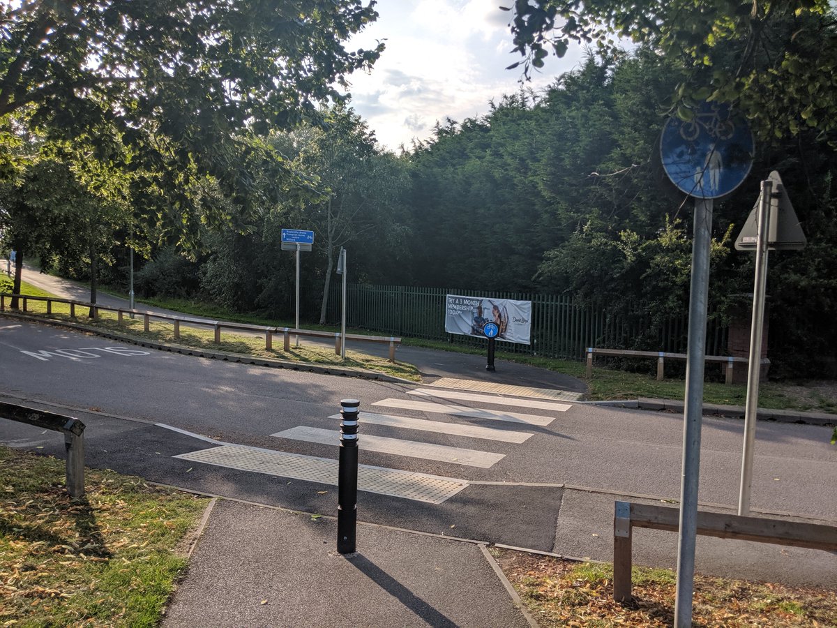 Perhaps the one past Rushcliffe Arena (Council Offices & Leisure Centre). Not too bad, but the "Cyclists Dismount" at the entrance to the Arena disqualifies it.