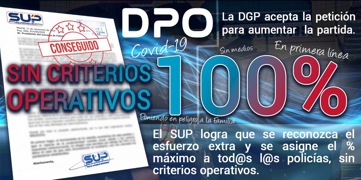 Sup_Policia's tweet photo. 😷Todo el esfuerzo de los #Policías en la pandemia debía ser reconocido y así lo creímos desde el @Sup_Policia 
☝Por eso pedimos un aumento en la #DPO a la @info_dgp y nos confirman que se incrementará
💪El estar en #PrimeraLínea tendrá su recompensa. https://t.co/rPXY3Eg8wo