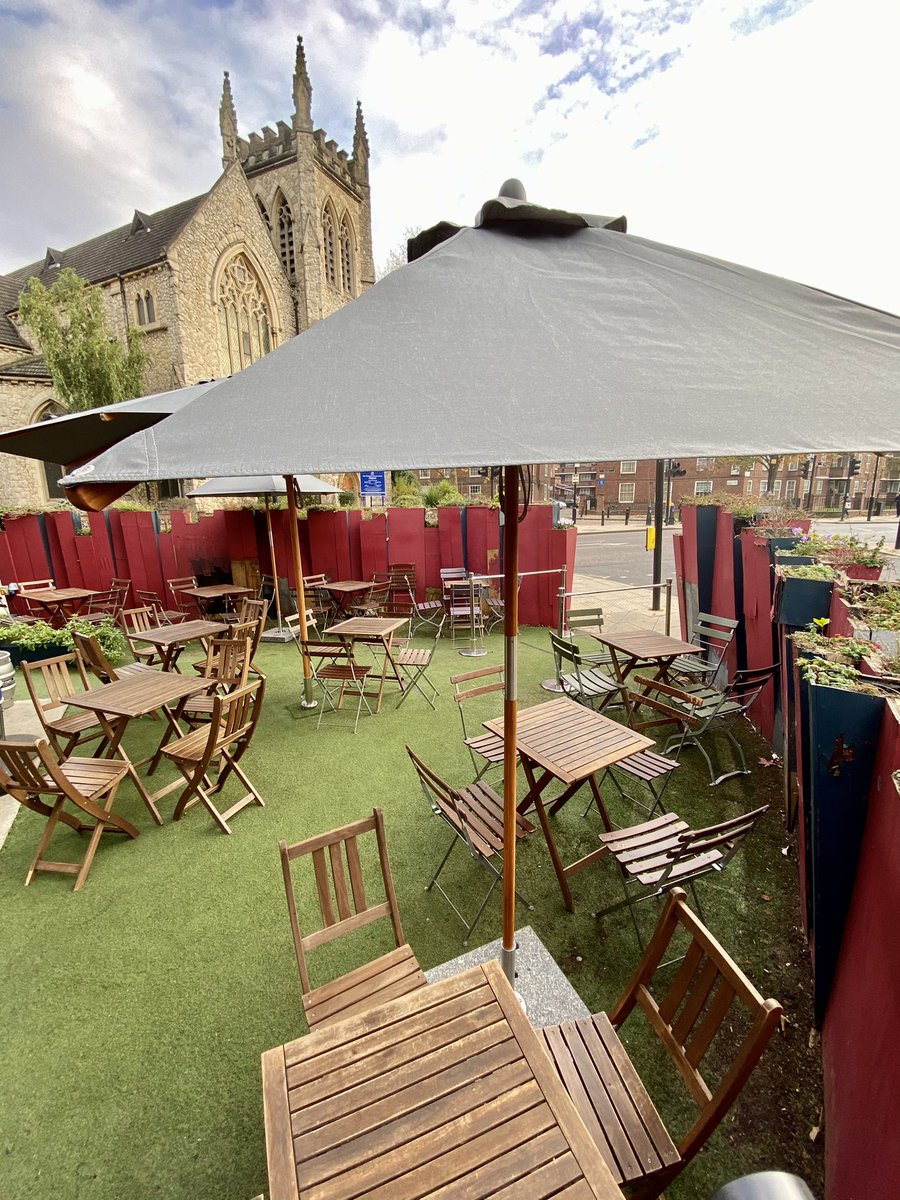 We are ready for Wednesday reopening with an improved outdoor space, heaters for each big parasol , lots of new tables to book!!! 
Food served of course, new Christmassy burgers added to the menu! And roast on Sunday 😋, of course Turkey will be an option 😃
See you in the pub!