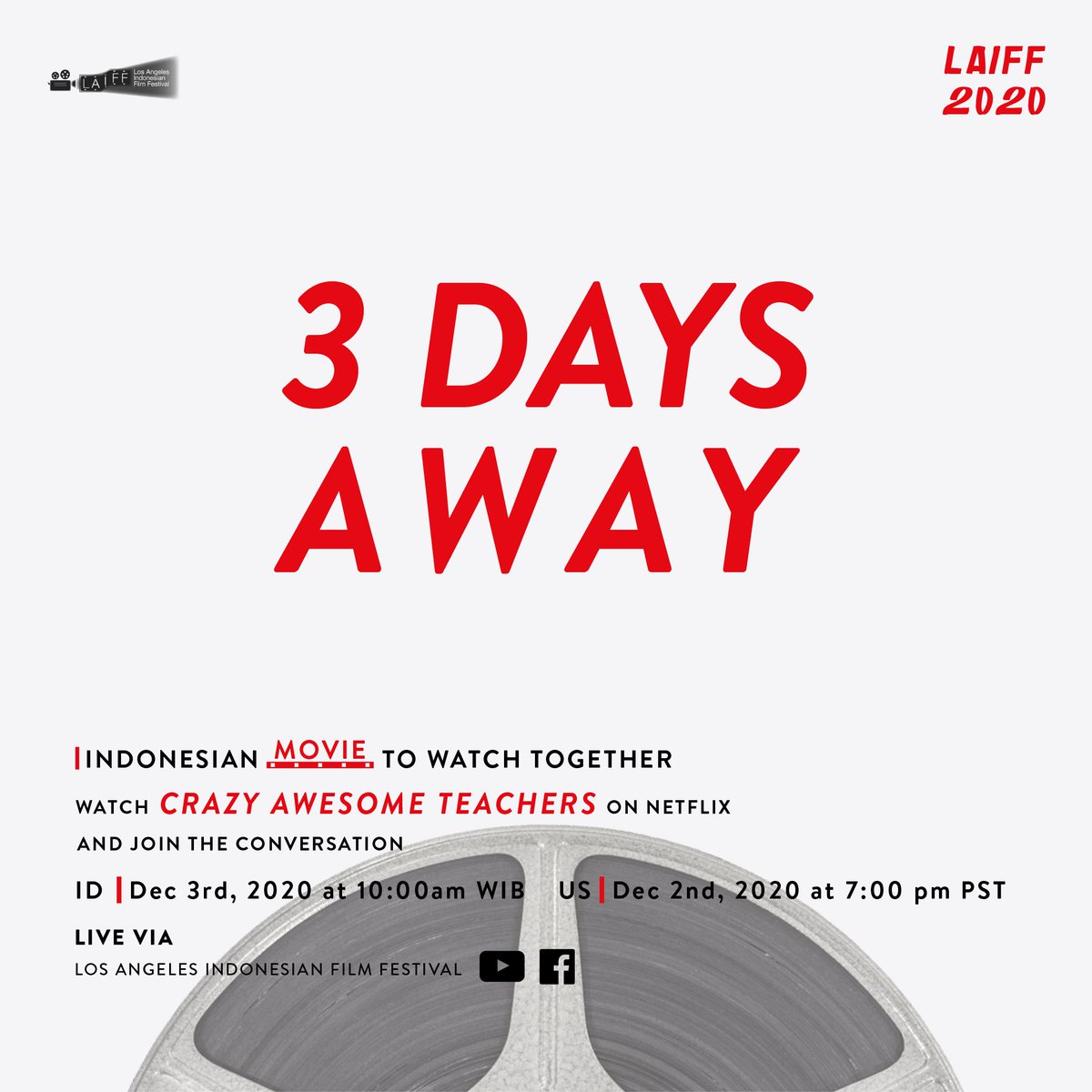 THREE DAYS away to our 'Crazy Awesome Teachers' online discussion with the producer @therealdisastr, and the leading actor, <a href="/gadiiing/">Gading Marten</a>!

The registration for our interactive discussion is already closed, but you still can join the live discussion through our youtube/facebook acc!
