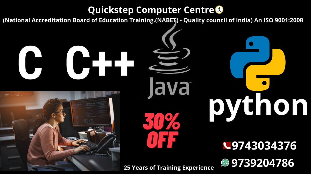 quickstep_r's tweet image. @Facebook * 30 % Off Till 30th December 2020 on I.T. courses * # Stay safe - keep learning, education is the most powerful WEAPON which, you can use to change the world* #Pythoncourses# #Javacourses# #Cprogrammingtraining# #javatraining# #Java# #Python#