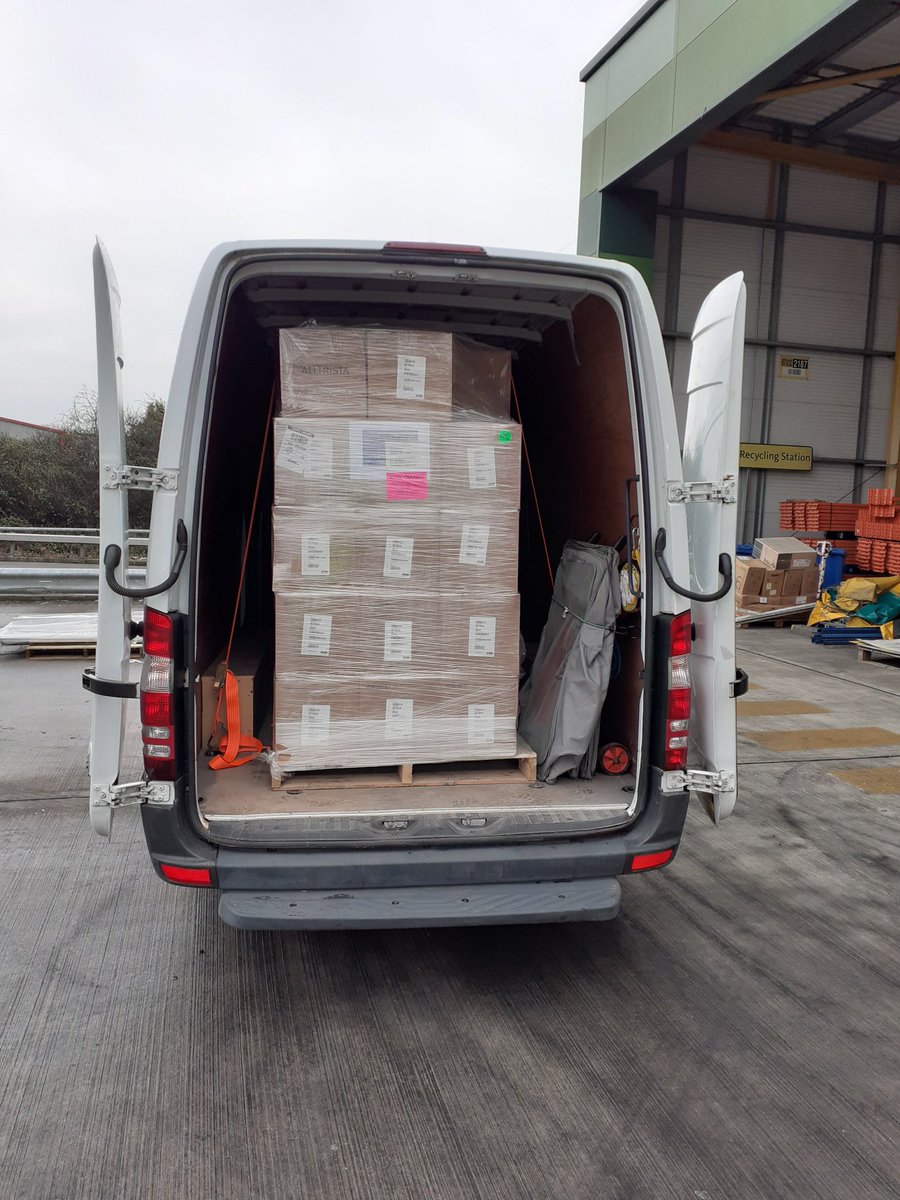 Medical supplies from New York to Cornwall. The last leg is down to me and my trusty van.