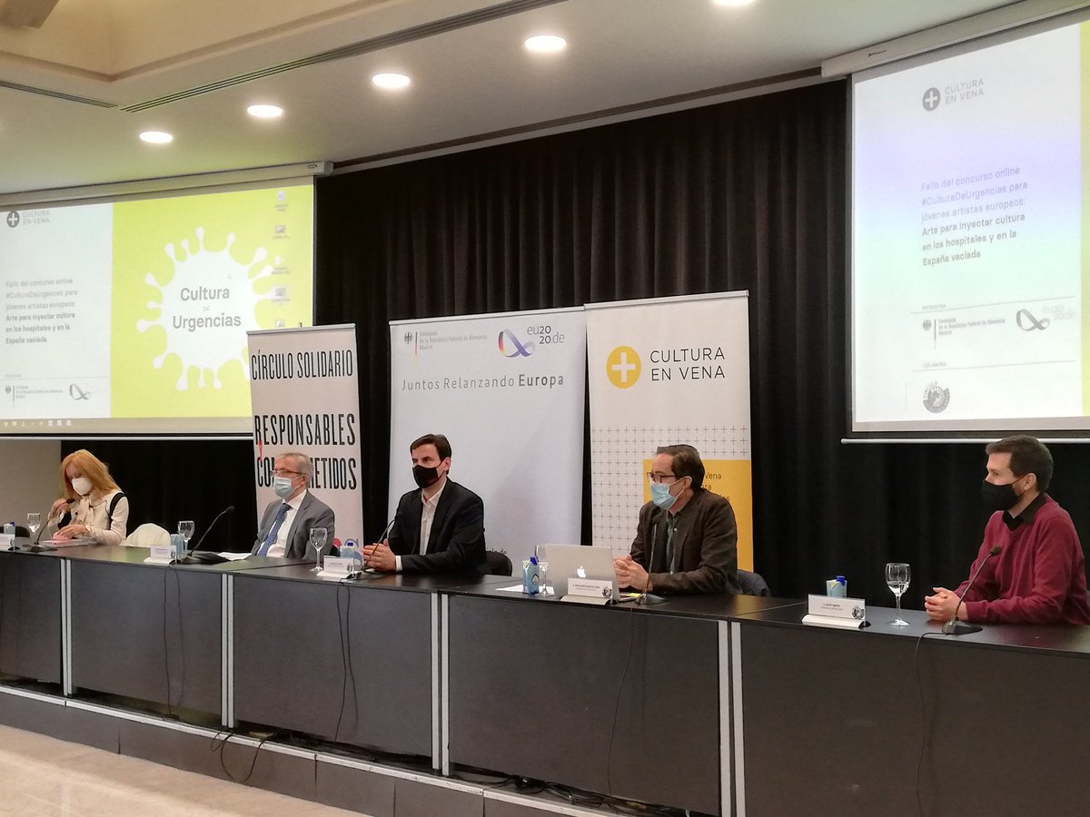 CulturaEnVena_'s tweet photo. "Consumir una vez al mes conciertos, exposiciones, teatro, reduce en un 80% el deterioro cognitivo según un estudio de University College de Londres". Juan García de Cubas, nuestro presidente y fundador, invita a reflexionar sobre #ArteySalud en el fallo de #CulturaDeUrgencias https://t.co/WlcPhV0KPO