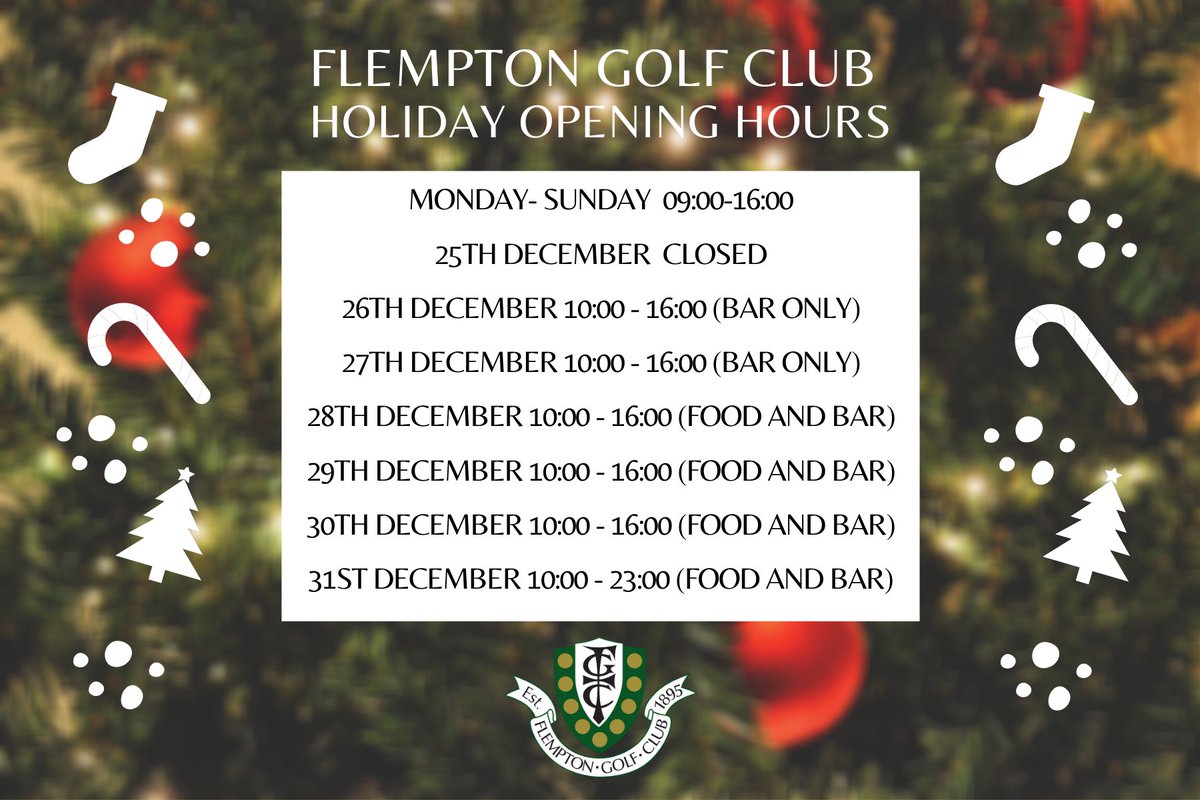 CHRISTMAS OPENING HOURS!

Please note we will be abiding by new government rules, including not serving alcohol unless with a substantial meal, only being seated inside with members of your household and masks to be worn inside the clubhouse.

Any queries please contact us.