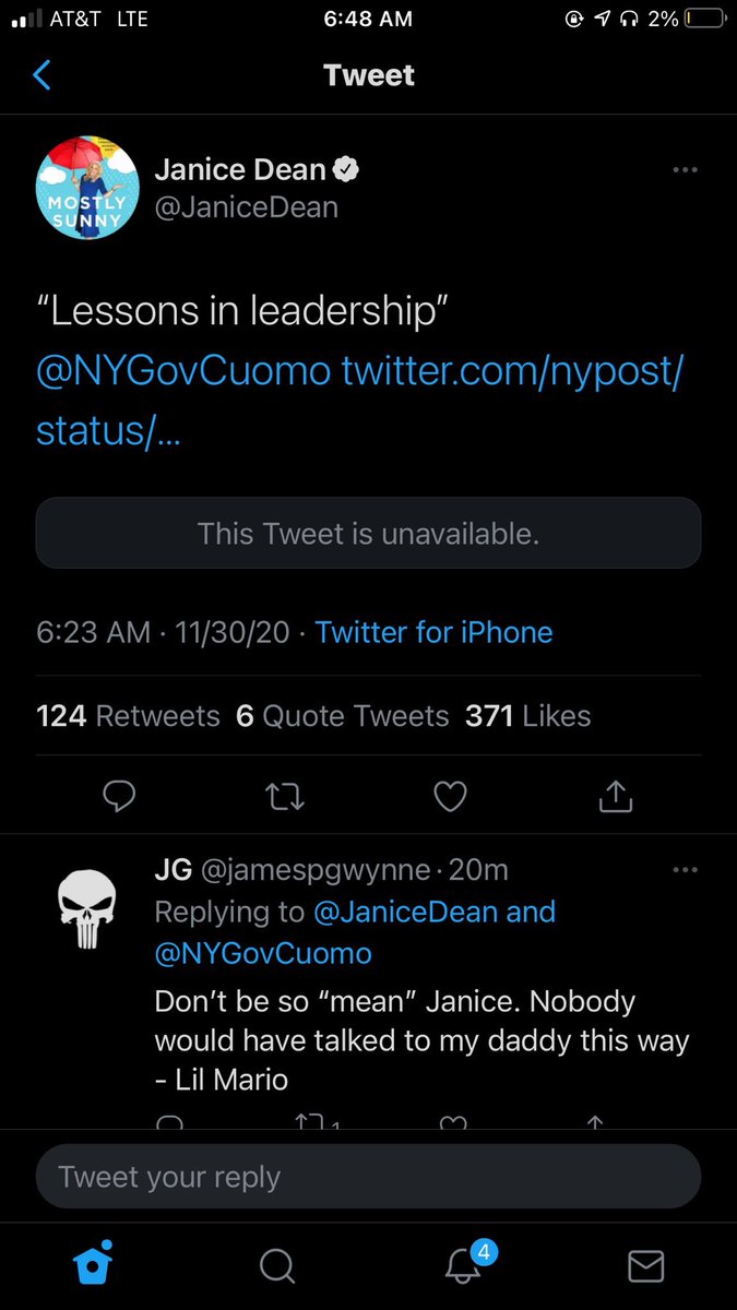 JaniceDean's tweet image. Several people have told me @Twitter is censoring me and they can’t see my tweets about @NYGovCuomo.  Like this: